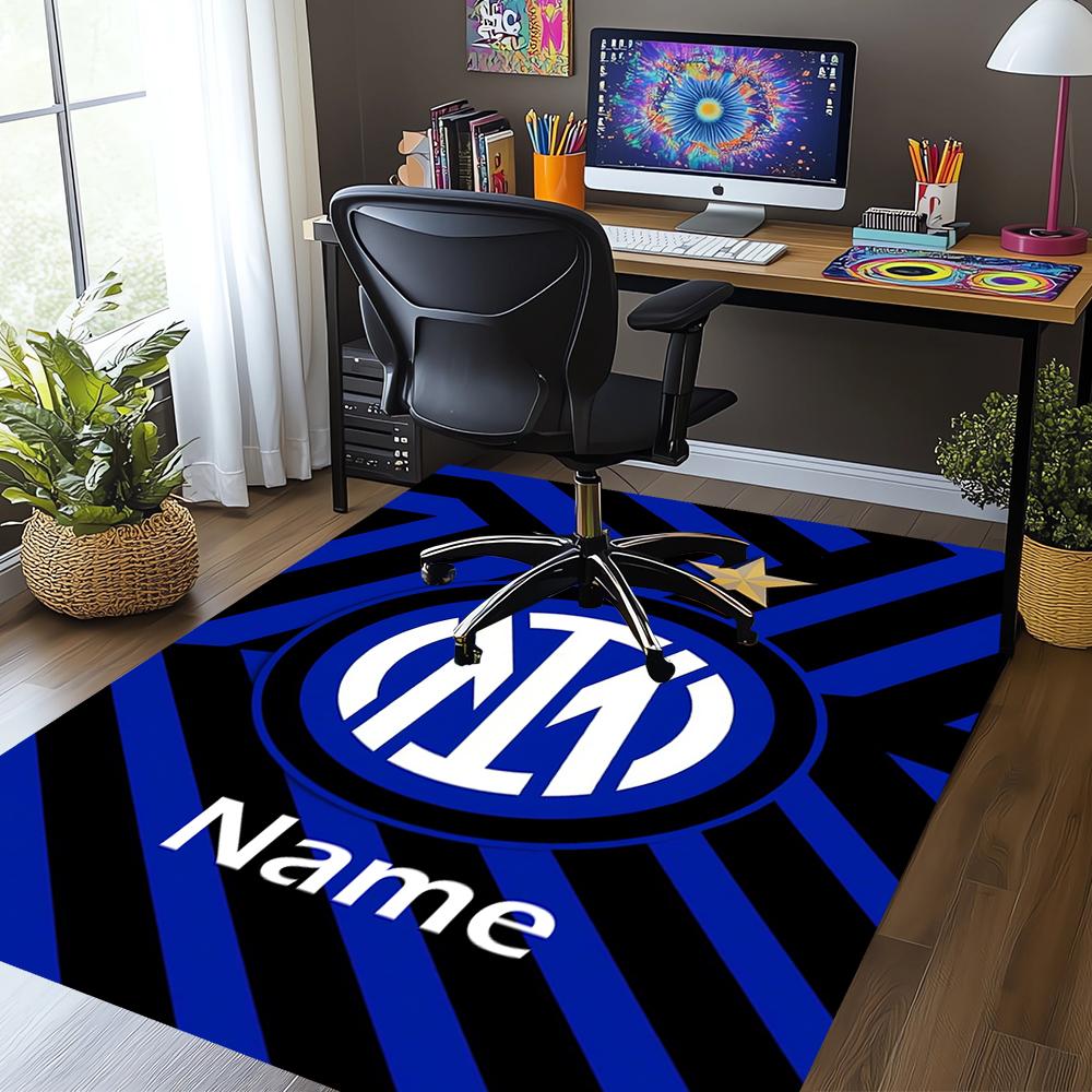 Custom Name Inter Milan Printed Carpet,Rug for Office Chair Living Room Bedroom Kitchen Room Decor Gifts.