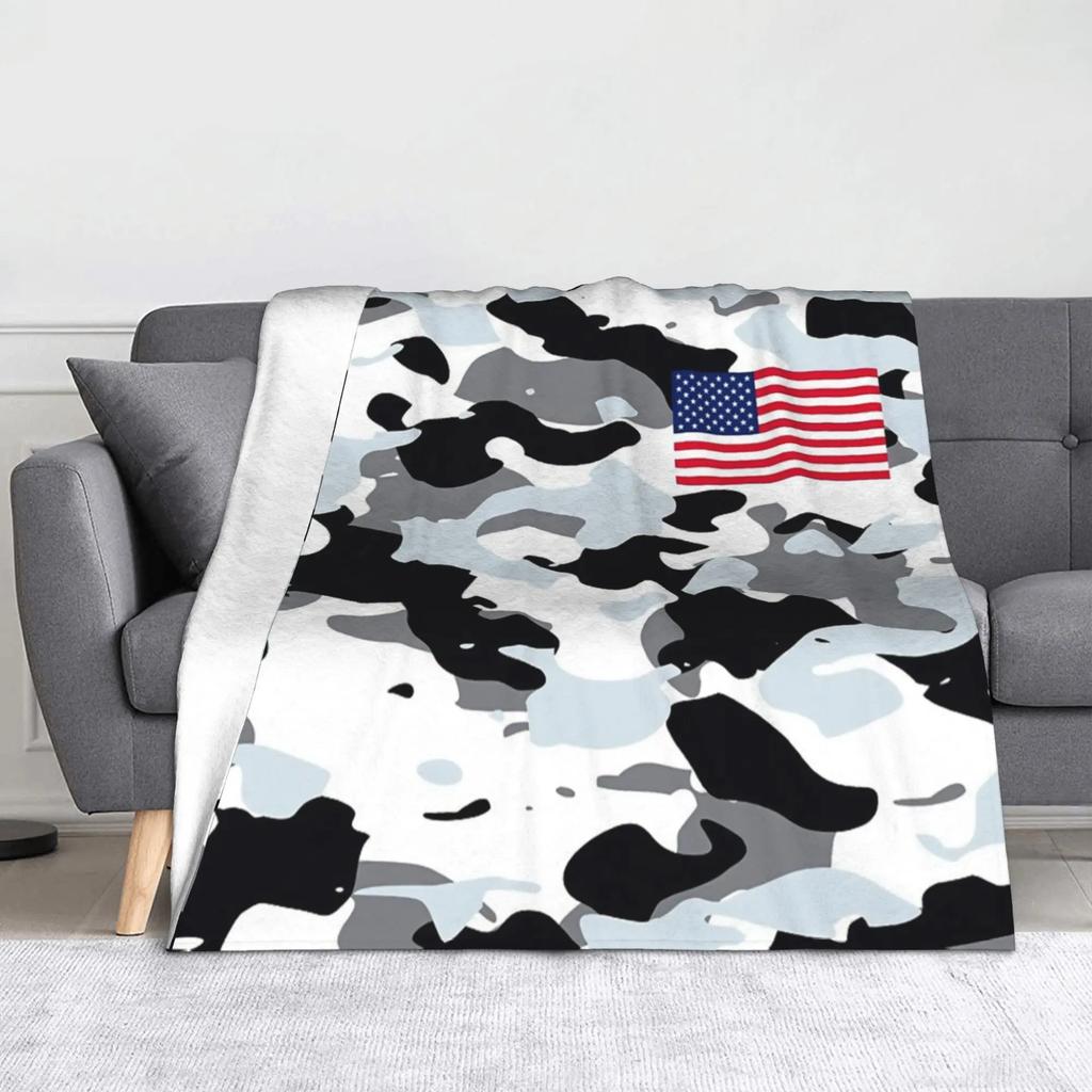 Tree Camouflage Fleece Throw Blankets Hunting Camouflage Pattern Blankets for Bed Travel Soft Plush Thin Quilt