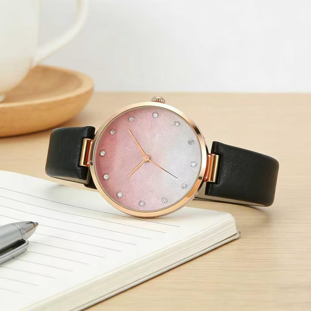 Light Luxury Temperament Women'S Gradual Change Of Color Watch Fashion Glitter Girls Belt Watch Mori Women'S Quartz Watch Rhinestone Women'S Watch