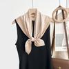 New Simple Line Printing 71 * 71cm Square Scarf Silk Wool Texture Warm Scarf Imitation High-end Small Silk Scarf