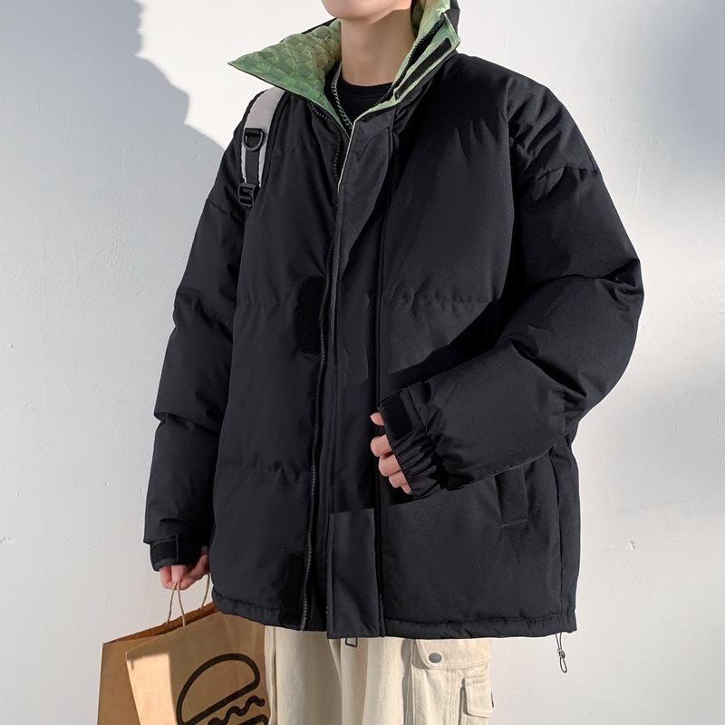 new cotton-padded men's thickened warm loose cotton-padded jacket Japanese trendy brand cotton-padded jacket stand-up collar casual men's clothing