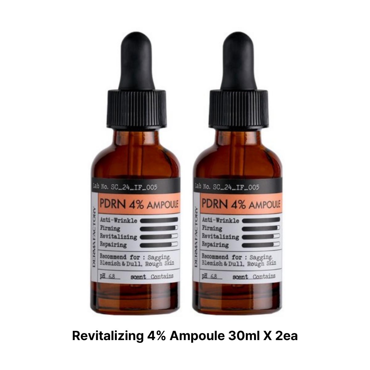 [DERMA FACTORY] Revitalizing 4% Ampoule 30ml + Bakuchiol 1% Cream 30g Set Ampoule 30ml X 2ea