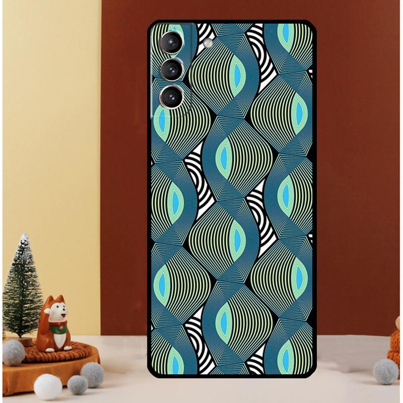 African Wax Pattern Fabric Case For Samsung Galaxy S22 S23 S24 Ultra Note 20 10 Plus S8 S9 S10 S20 FE S21 FE Cover