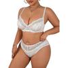 Set Lenjerie Sexy Mărimi Mari Floral European și American Dorință Pură Set Sutien Push-up