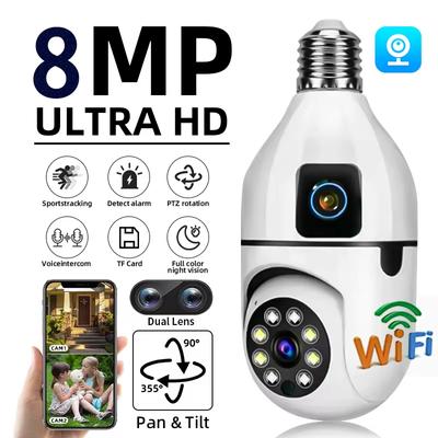 LS VISION E27 נורה Wifi מצלמת מעקב אבטחת בית חכם הגנת תינוק צג ראיית לילה מעקב אדם אוטומטי 4X דיגיטלי