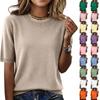 Women's Fashion Casual Round Neck Short Sleeve Shirt