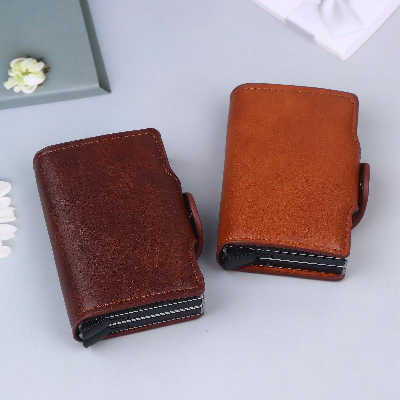 Large Capacity Double Layer Id Credit Card Holder Anti Rfid Blocking Protected Magic Wallet For Men Carbon Fiber Cardholder Case