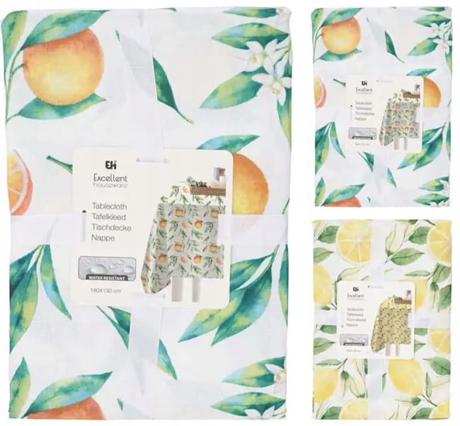 Fruit Tablecloth 180×, Decorative Polyester with Linen Look
