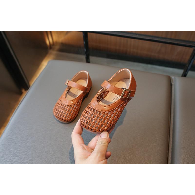 Girls' Princess Stylish Shoes Children's Hollow-Out Woven Sandals Loafers for Toddlers Elegant Cool Cute Girls Shoes