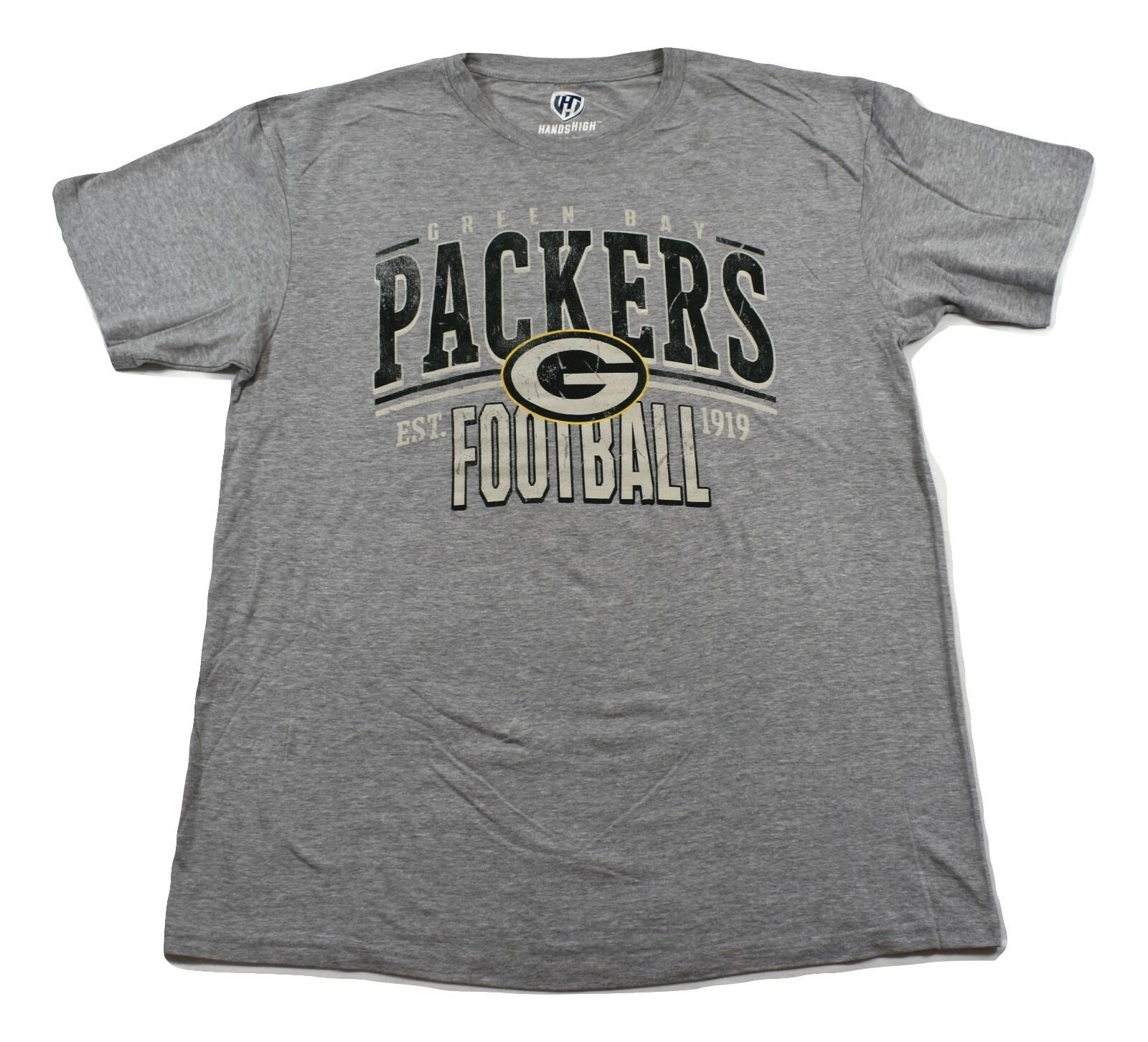 

Hands High Mens NFL Green Bay Packers Football Gray Shirt New Medium M