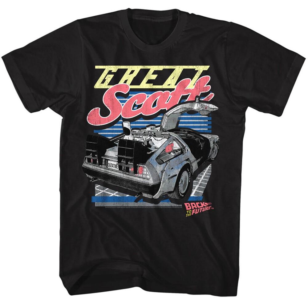 Back To The Future Movie Delorean Teleport Grid Great Scott Men s T Shirt  Unisex T-Shirt XXL