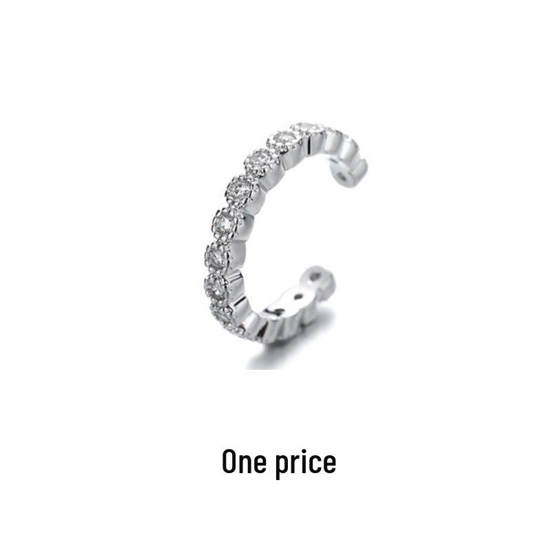 Zirkonia Doppel-Schicht Strass-Kreuz-Kette Ohne-Piercing Stern Ohr-Manschette für Damen