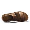 Men Slippers Handmade Simple Flats Summer Roman Sandals Retro Brown Leather Beach Shoes Plus Size