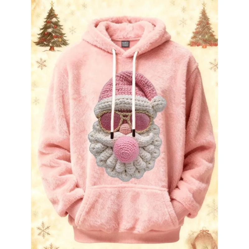 New 3D Printed Flannel Christmas Hooded Pullover - Fashionable, Loose Sweatshirt