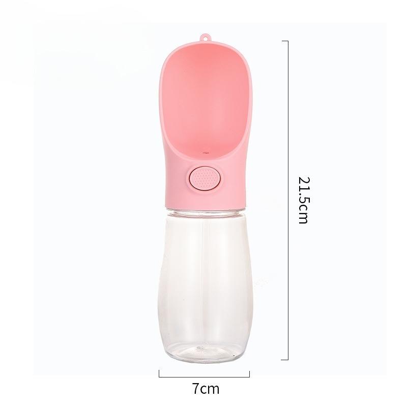 

Собачья чашка для воды, портативная чашка, диспенсер для воды для домашних животных для улицы, устройство для кормления и питья на улице, портативная уличная бутылка для воды для собак 350ML розовый