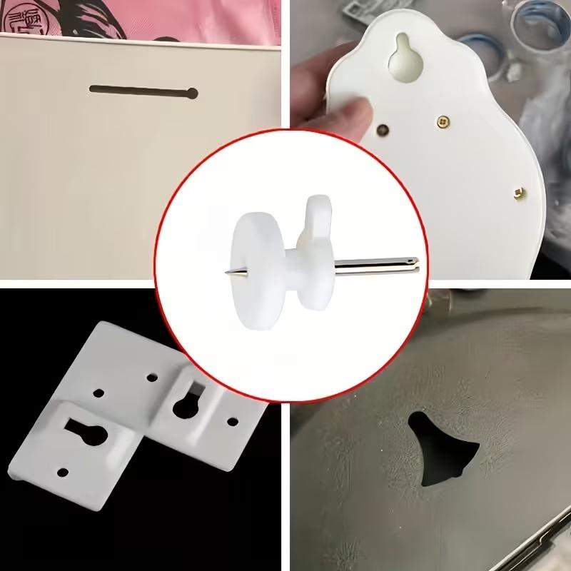 50 Mini Unsichtbare Wandnägel, Glatte Schaft Metall und Kunststoff Rahmenhaken Geeignet für Fotos und Dekorationen Finishing Nagel Klein