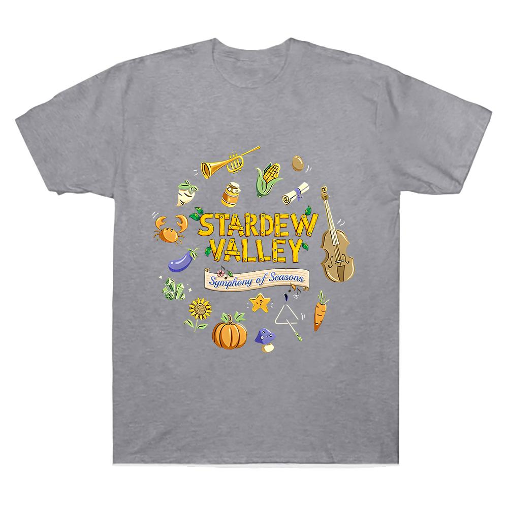 Symphony of Seasons Tour T-Shirt Stardew Valley T Shirt Gamer Lover Cotton Short Sleeve Tshirt Women Men Cotton Clothing Comfort Top