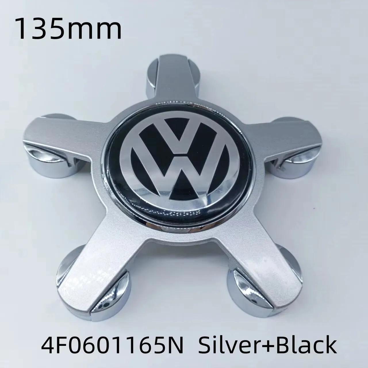 Für VW Volkswagen Jetta MK5 Golf 4 Stück 135mm Volkswagen Golf Polo Auto Radnabenkappen 5 Pins Felgennabendeckel Nabendeckel Logo Abzeichen Emb 135mm cap 4pcs