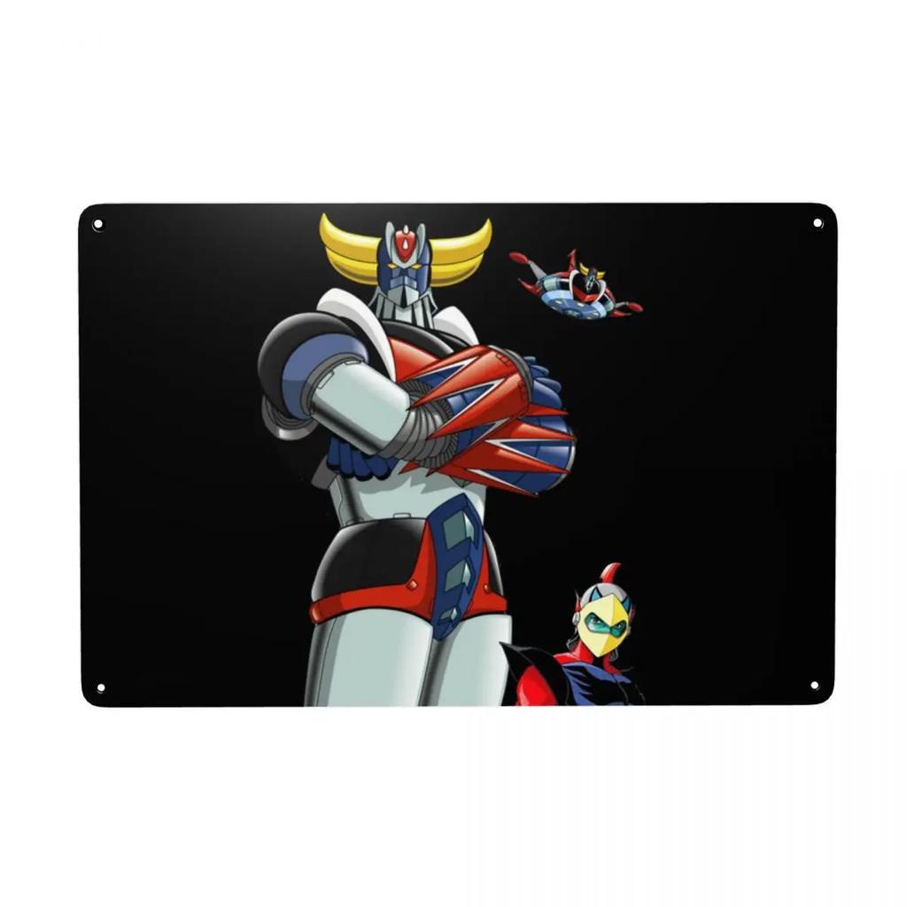 UFO Roboter Grendizer Goldorak Zeichen Custom Vintage Mazinger Z Metallschild für Pub Café Hof Man Cave Bar Wandkunst Dekor