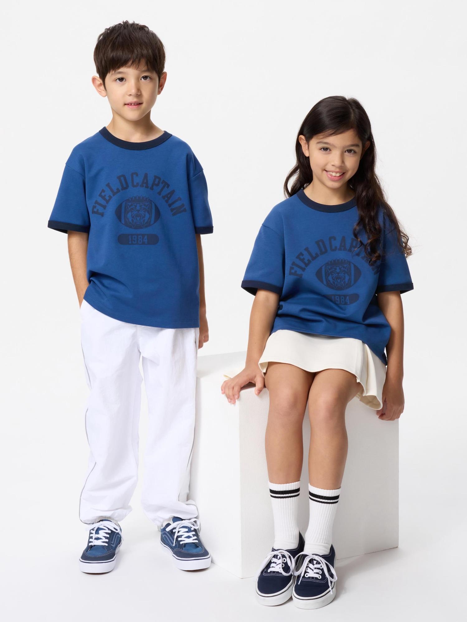 

Футболка с круглым вырезом и графическим узором Aerism из хлопка Uniqlo Japan 67 BLUE/100