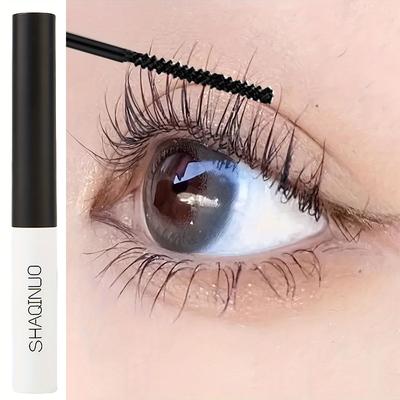 Schwarze Wimperntusche mit feinem und kleinem Bürstenkopf, schlanke, geschwungene, dicke Verlängerung, erzeugt Sonnenblumenwimpern, wasserfest und schweißfest, kein Verschmieren