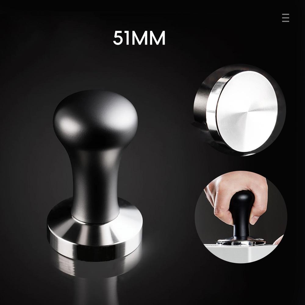 51/58MM Espresso Coffee Tamper Stainless Steel Base Ergonomic Handle DIY Coffee Tool Durable Wooden Handle Barista Tool