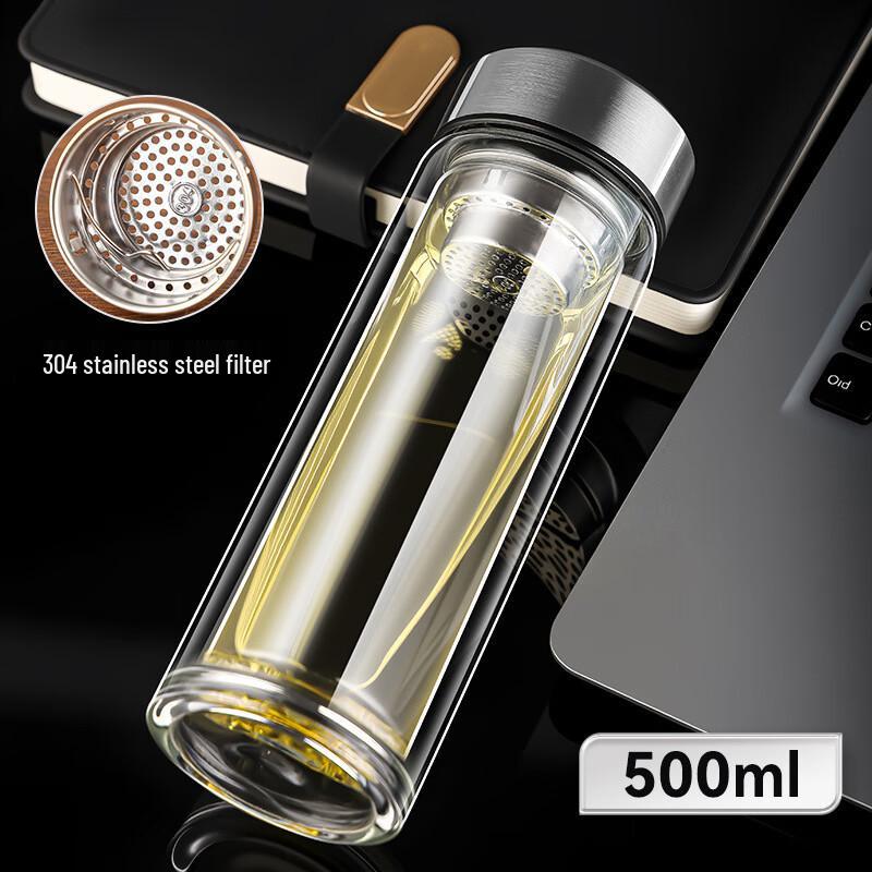 TaoZhiDe High Borosilicate Double-Layer Glass Tea Infuser Cup