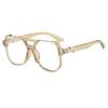 New double beam anti-blue glasses Hong Kong style frames trendy large frame glasses frames fashionable flat glasses