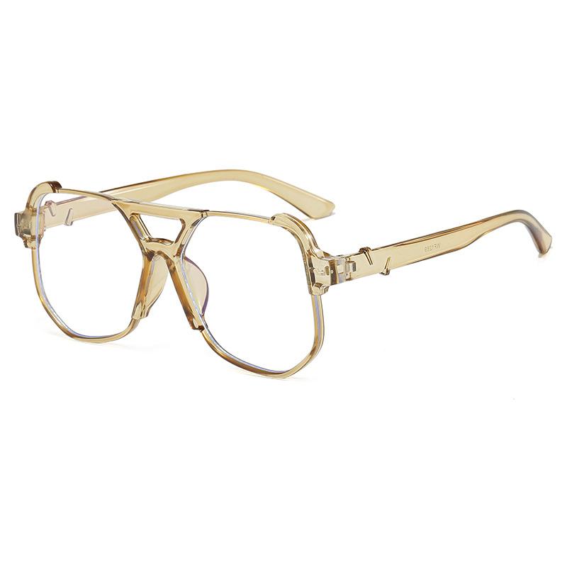 New double beam anti-blue glasses Hong Kong style frames trendy large frame glasses frames fashionable flat glasses