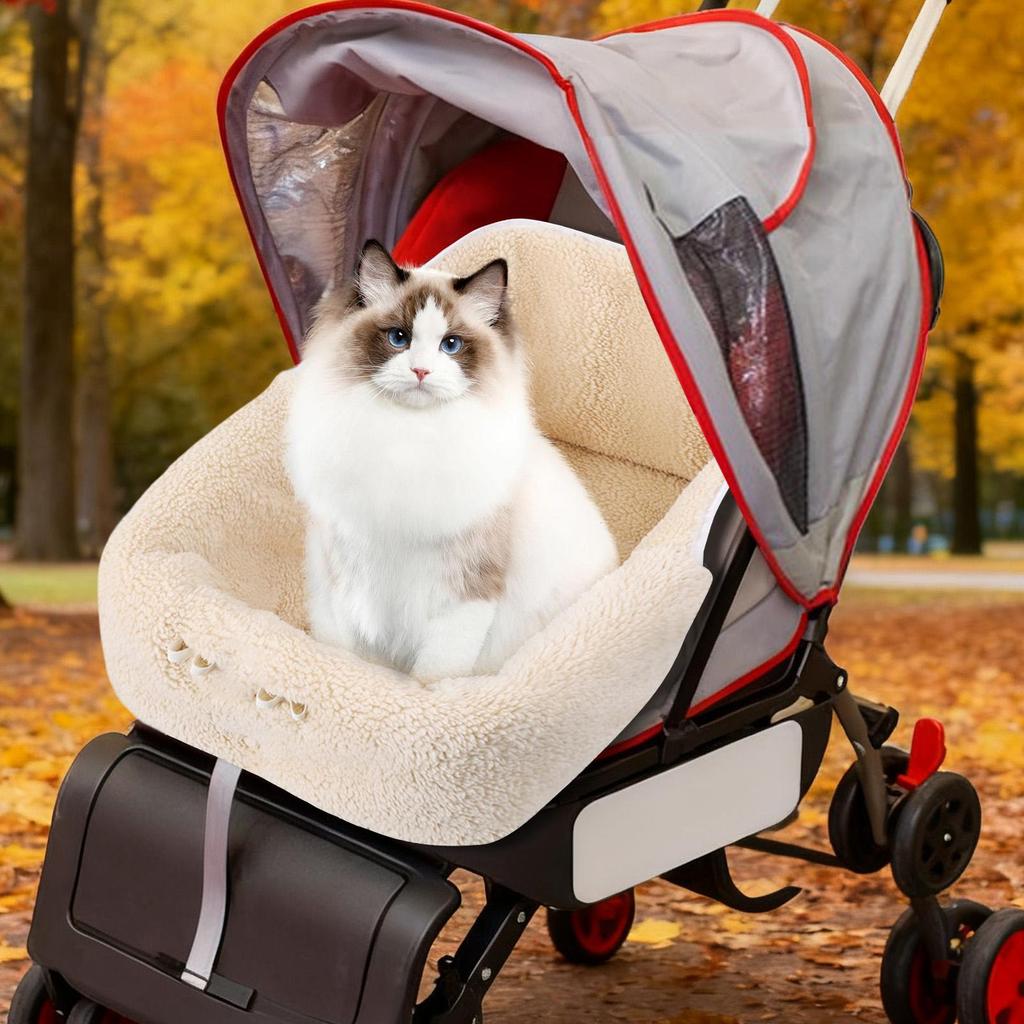 Haustier Kinderwagen Matte Winter Hund Katze Kinderwagen Kissen Matte Einlagen Magnetisch für Welpen Kätzchen Autofahrten Spaziergang Park Einkaufen Outdoor