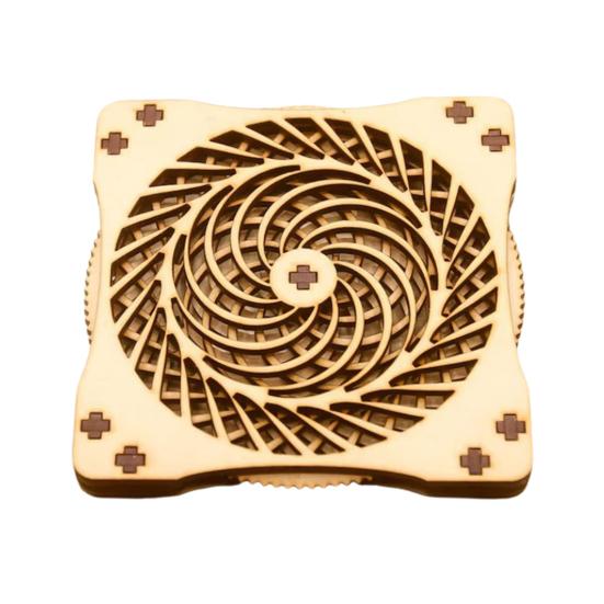 1/4Pcs Wooden Kinetic Coasters Farmhouse Rustic Heat-resistant Coffee Mug Cup
