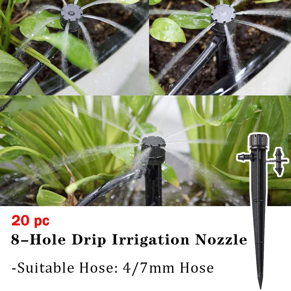 4/7mm Adjustable Dripper Drip Irrigation System Kit 360° Sprinkler Water Flow Transmitter For Garden Courtyard Lawn Flower Bed