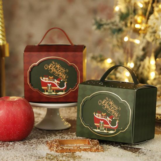 Christmas Gift Box with Handle Cartoon Fruits Candy Treats Goodies Chocolates