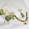 Retro Melaard Women's High-End Heart & Tiger Eye Bead Necklace Choker