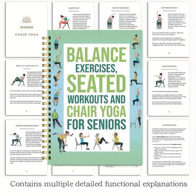 Stoelyoga Oefenboek Voor Senioren 50 Pagina Zittende Yoga Gids, Fitness Planner Journal Voor Flexibiliteit & Balanstraining