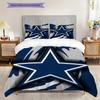 Dallas Cowboys Logo Muster Bettwäsche Steppdecke Set Bettbezug Kissenbezug Heimdekoration Geburtstagsgeschenk (1 Bettbezug + 2 Kissenbezüge, ohne Füllung)