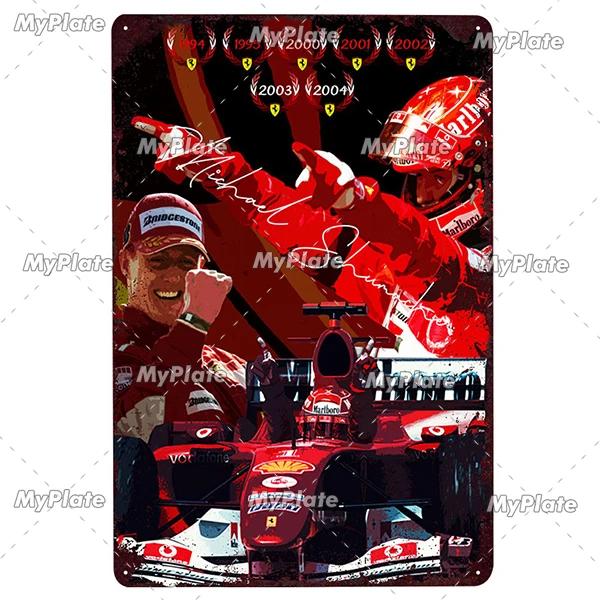 Racing Track Metal Sign Vintage Plaque Sercive Tin Sign Wall Decor For Garage Race Car Plate Crafts Poster F1 Game Custom