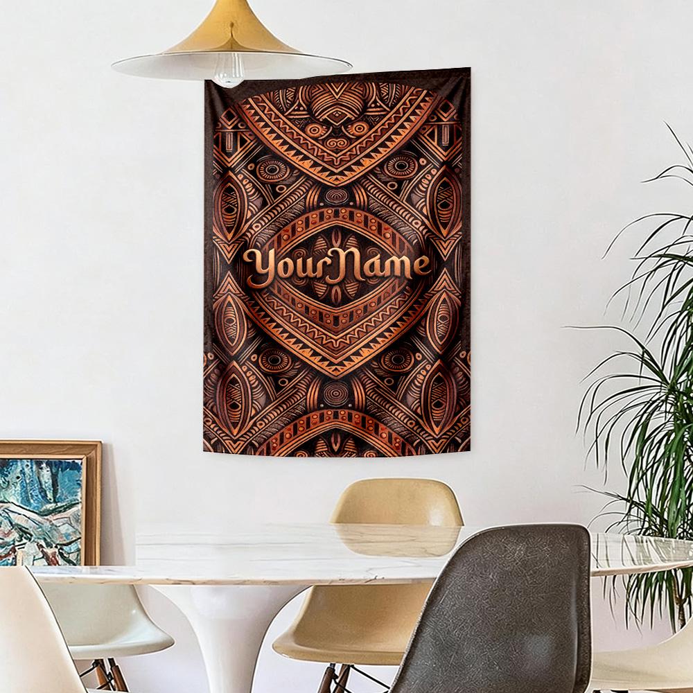 Ethnic Tribal Patterns Custom Your Name Wall Decor Tapestry Art For Pet Memorial Birthdaywedding Party Backdrop Family Gift