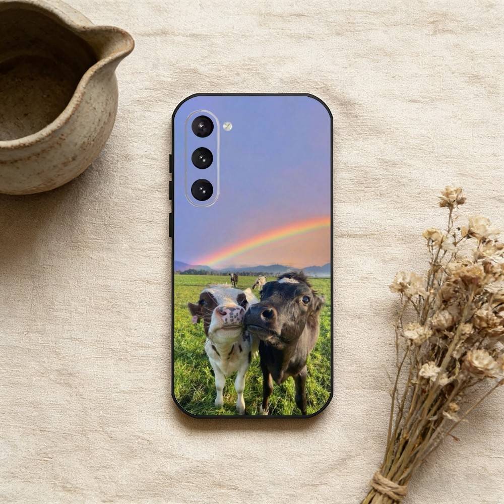 Lovely Cute Cow Cows OX Phone Case For Samsung Galaxy A73,A72,A71,A70,A52,A51 Others Soft Black Cover