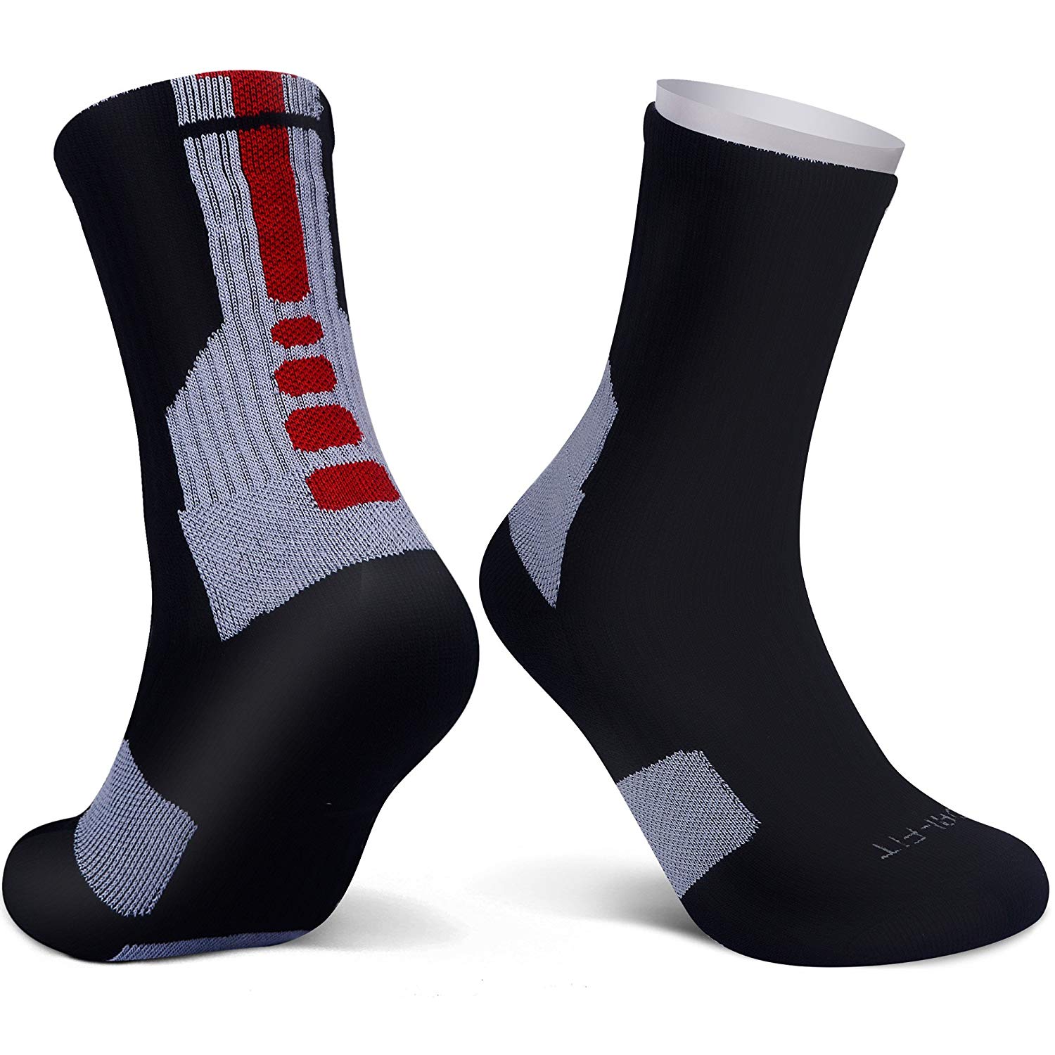 

Спортивные баскетбольные носки, дышащие мужские и женские спортивные носки, мягкие длинные компрессионные носки для ходьбы и бега US 6-11.5 EU 39-46 чёрный