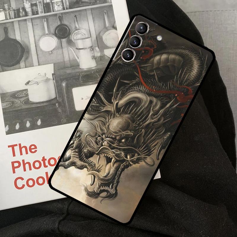 Chinese Dragon Phone Case For Samsung Galaxy S22 S23 S24 Ultra S20 S21 S24 FE S9 S10 Plus Note 10 20 Ultra