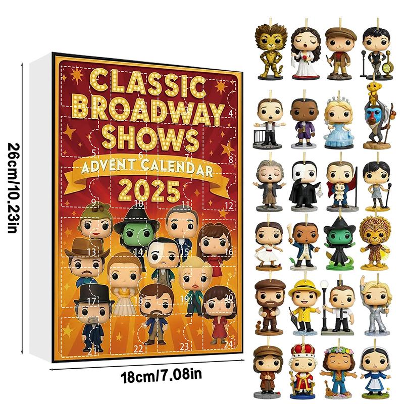 Classic Broadway Shows Advent Calendar 2025, 24 Days Countdown Calendar With Iconic Musical Character Collectibles