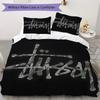 Black Star Background Signature Logo 3Pcs Bedding Set, Minimal Street Duvet Cover & 2 Pillowcases