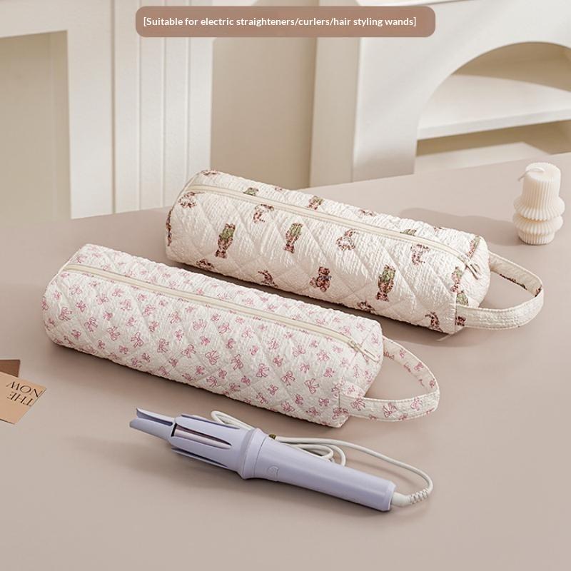 Hair Dryer Storage Bag Large Capacity Dustproof Quilted Pouch for Curler Straightener Home Travel