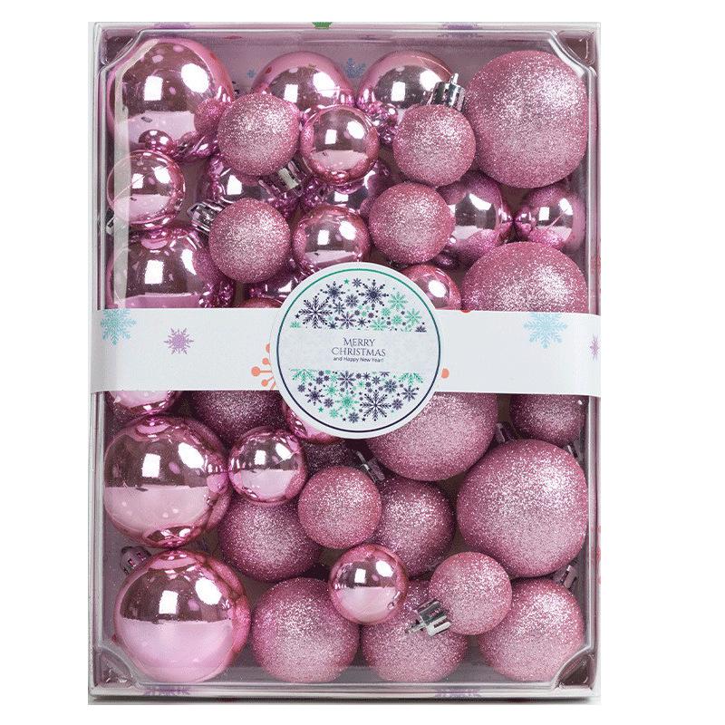 Cross-Border Christmas Ball Set: 42-Piece Glossy & Glitter Ornaments (3/4/5cm)