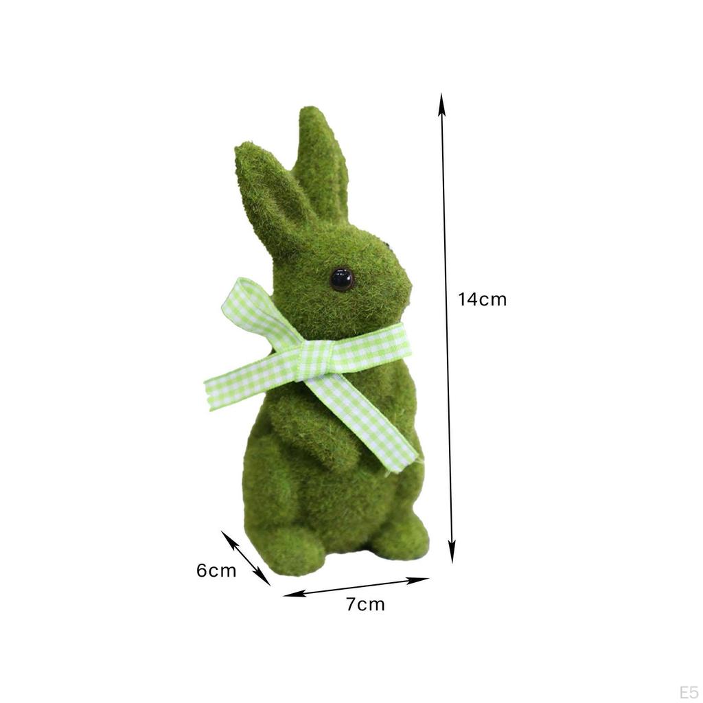 Jolie Statue de Pâques Figurine Lapin Sculpture Animale en Résine Artisanat pour Étagère Table de Fête