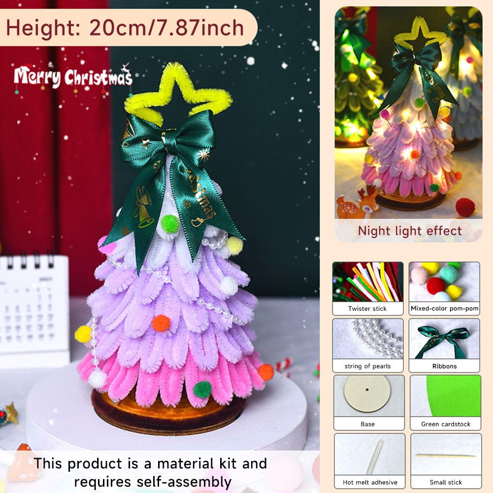 Christmas Tree 18/20cm DIY Handmade Christmas Pipe Cleaners Craft Kit Pipe Cleaners Supplies Pack Christmas Decorations Gifts
