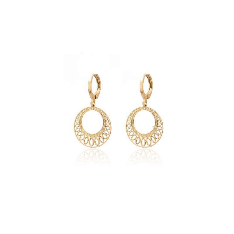 

Модные и высококачественные серьги в стиле бохо. Круглые серьги с ажурным узором в стиле ретро.