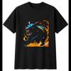 Anime Aardvark in Water Mens T-Shirt Wildlife Black 100% Cotton Nature Tee