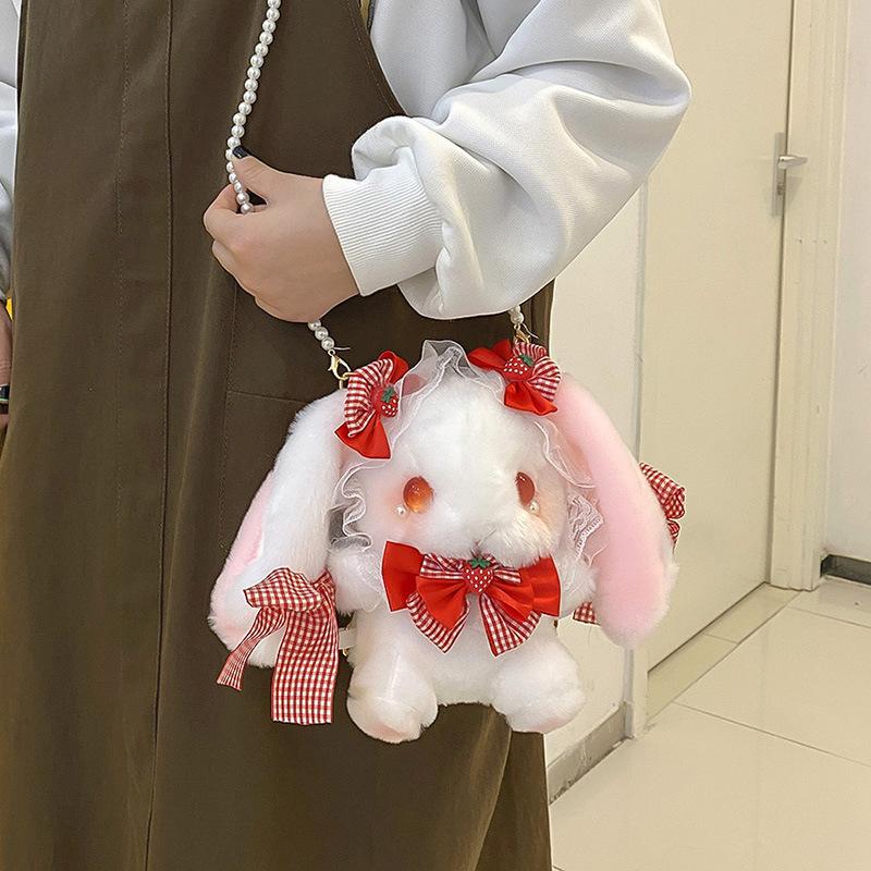 Cute Lolita Shoulder Plush Bag Lace Bow Doll Small Satchel Bag Princess